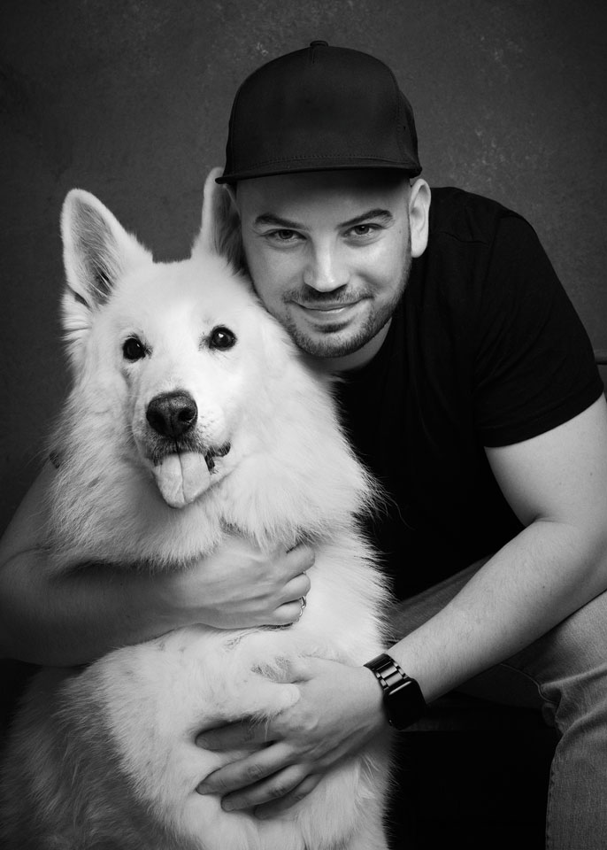 Grega Bulog with his dog